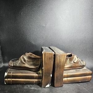 Baby Shoe Bookends‎ Vintage Bookend Set with Baby Shoes